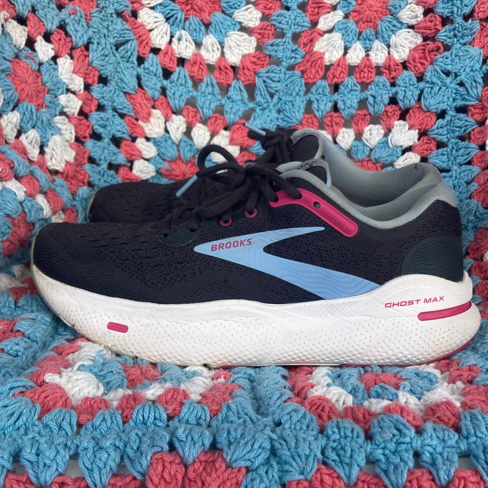Women’s Brooks Ghost Max Ebony-Open Air-Lilac Rose Restart Running Sneaker Sz 8 - Picture 3 of 11